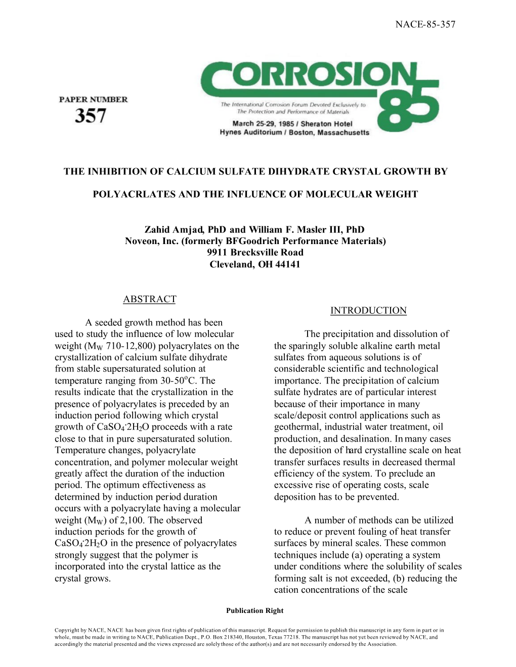 The Inhibition of Calcium Sulfate Dihydrate Crystal Growth By