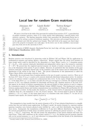 Local Law for Random Gram Matrices