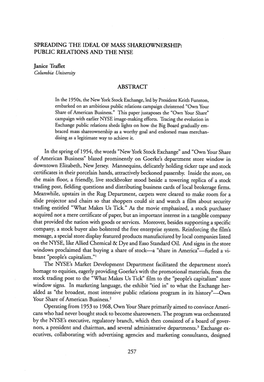 PUBLIC RELATIONS and the NYSE Janice Traflet ABSTRACT in The