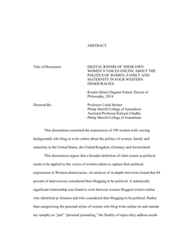 Eckert Dissertation Submitted Revised to UMD 28May2014