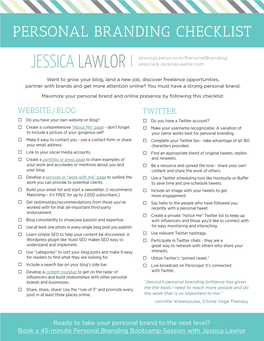 PERSONAL BRANDING CHECKLIST Account Settings” to a Variation of Your Name I.E