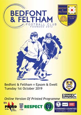 Bedfont & Feltham V Epsom & Ewell (Cup)