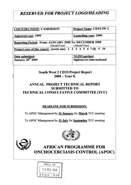 Africanprogramme for Onchocerctasts Control (Apoc)
