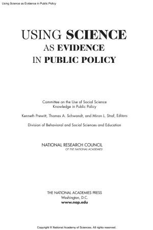 Using Science As Evidence in Public Policy