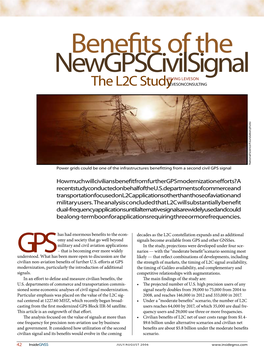 Benefits of the New GPS Civil Signal