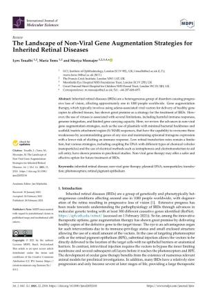 The Landscape of Non-Viral Gene Augmentation Strategies for Inherited Retinal Diseases