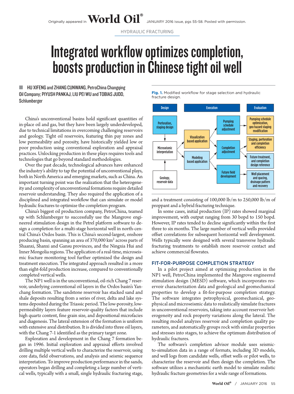 Integrated Workflow Optimizes Completion, Boosts Production in Chinese Tight Oil Well