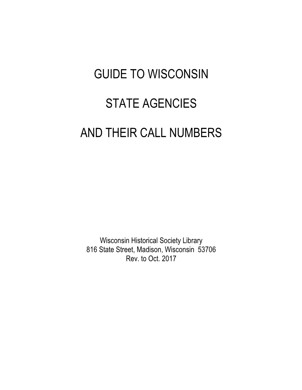 Wis. Agency Abbreviations