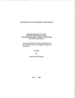 A Thesis Submitted in Partial Satisfaction of the Requirements for the Degree of Master of Science In