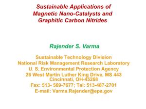 Sustainable Applications of Magnetic Nano-Catalysts and Graphitic Carbon Nitrides