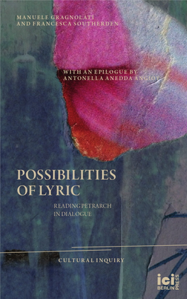 POSSIBILITIES of LYRIC Cultural Inquiry EDITED by CHRISTOPH F