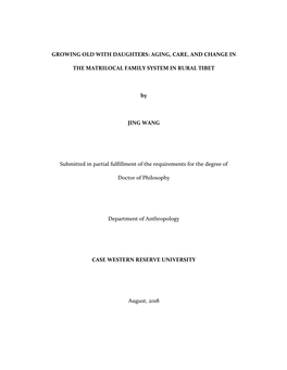 Aging, Care, and Change in the Matrilocal Family System in Rural