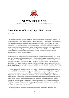 More Warrant Officers and Specialists Promoted