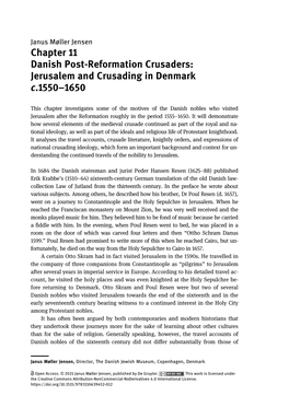 Danish Post-Reformation Crusaders: Jerusalem and Crusading in Denmark C.1550–1650
