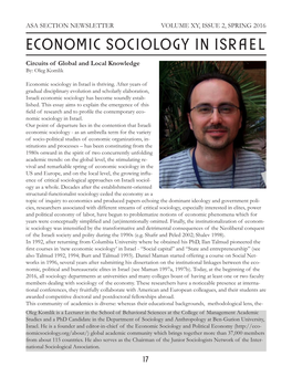 Economic Sociology in Israel