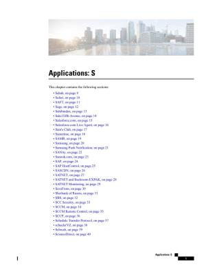 Applications: S