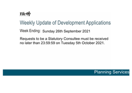 Latest Planning Notifications (Weekly List)