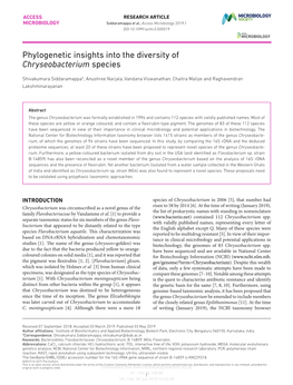 Phylogenetic Insights Into the Diversity of Chryseobacterium Species