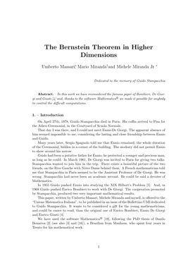 The Bernstein Theorem in Higher Dimensions