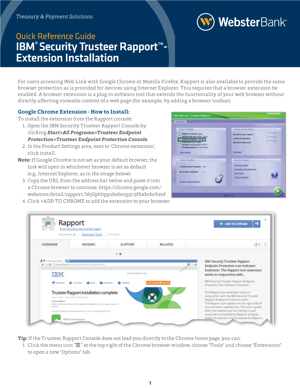 IBM® Security Trusteer Rapport™- Extension Installation