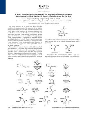 A Short Enantioselective Pathway for the Synthesis of the Anti-Influenza