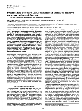 Proofreading-Defective DNA Polymerase II Increases Adaptive