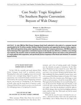 The Southern Baptist Convention Boycott of Walt Disney 45