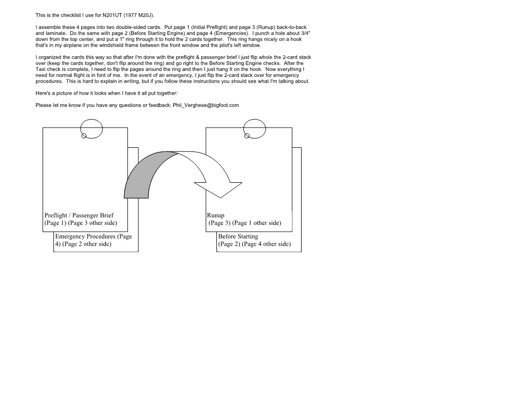 This Is the Checklist I Use for N201UT (1977 M20J)