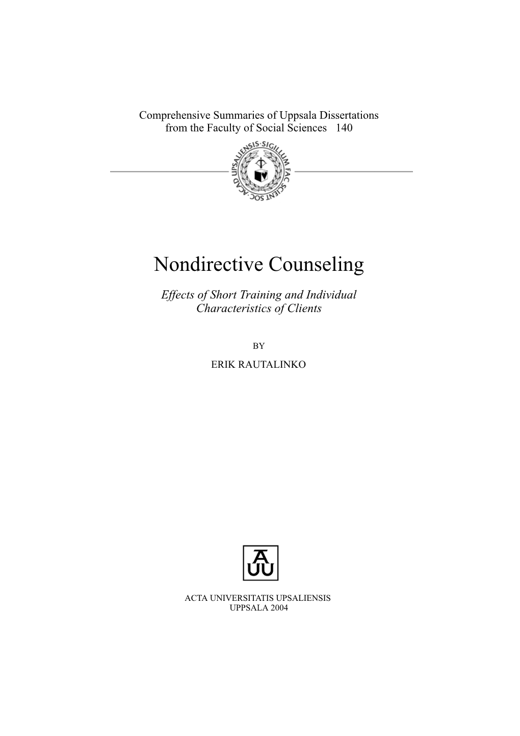 Nondirective Counseling