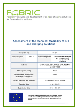 Assessment of the Technical Feasibility of ICT and Charging Solutions