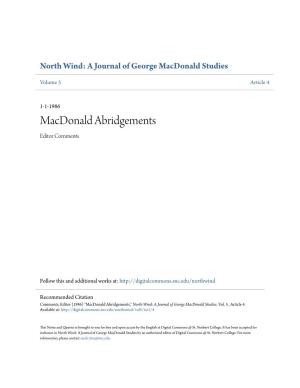 Macdonald Abridgements Editor Comments