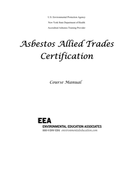 Asbestos Allied Trades Certification