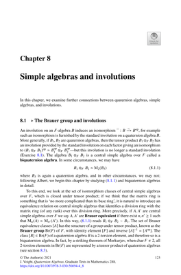 Simple Algebras and Involutions