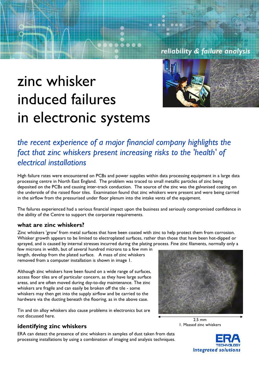 Zinc Whisker Failure