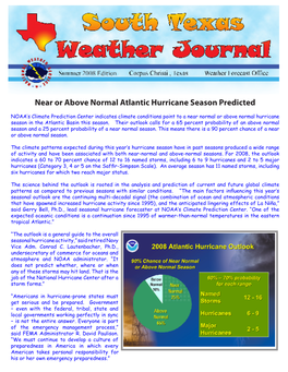 Near Or Above Normal Atlantic Hurricane Season Predicted