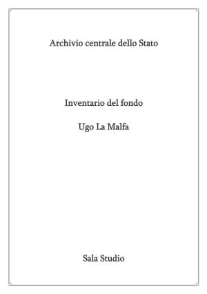 Archivio Centrale Dello Stato Inventario Del Fondo Ugo La Malfa Sala Studio
