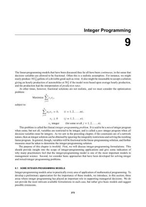 Integer-Programming Model Is One of the Most Important Models in Management Science