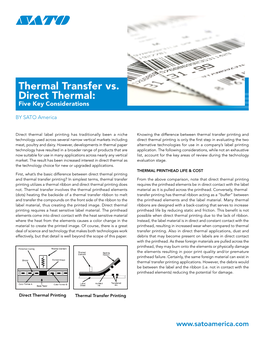 Thermal Transfer Vs. Direct Thermal: Five Key Considerations