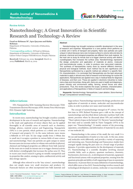 A Great Innovation in Scientific Research and Technology-A Review