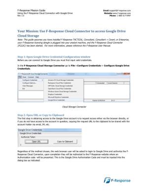 Use F-Response Cloud Connector to Access Google Drive Cloud Storage