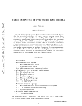 Galois Extensions of Structured Ring Spectra 3