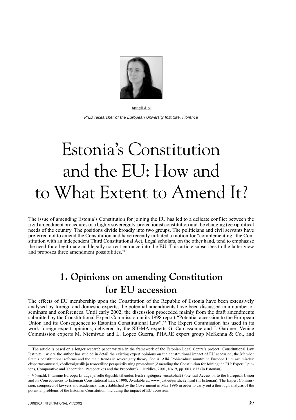 Estonia's Constitution and the EU