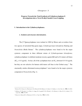 53 Chapter 3 Progress Towards the Total Synthesis Of