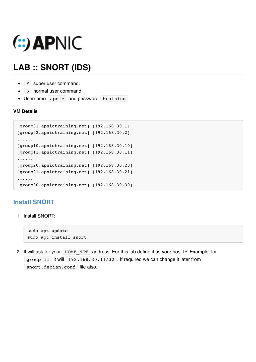 Lab :: Snort (Ids)