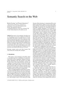 Semantic Search on the Web