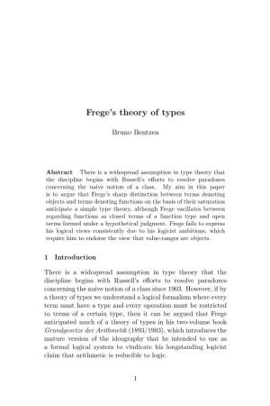 Frege's Theory of Types