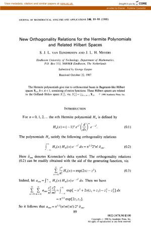 New Orthogonality Relations for the Hermite Polynomials and Related Hilbert Spaces