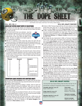 Packers 2012 Draft Preview Dope Sheet.Indd