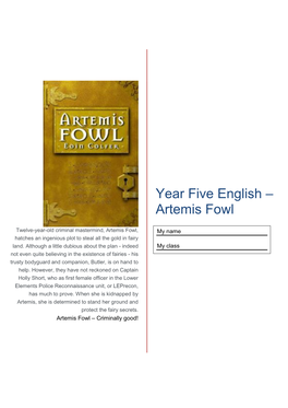 Year Five English – Artemis Fowl