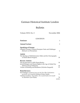 German Historical Institute London Bulletin Vol 26 (2004), No. 2